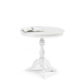 TAVOLO BIANCO OPACO ROTONDO DIAM 60 - TONDO LEGNO MASSELLO LACCATA BIANCO