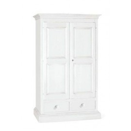CABINET CABINET 2 PORTES 2 TIROIRS LAQUE BLANC MATT