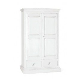 CABINET CABINET 2 PORTES 2 TIROIRS LAQUE BLANC MATT