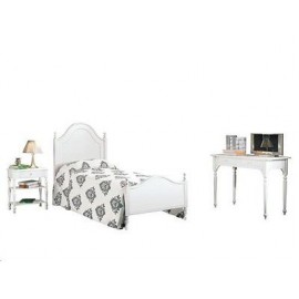 VENETA CAMA INDIVIDUAL madera lacada en blanco mate de calidad'