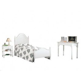 LETTO SINGOLO LEGNO MASSELLO LACCATO BIANCO OPACO QUALITA' VENETA