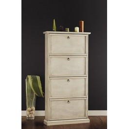 MOBILE SCARPIERA 4 ANTE LACCATO AVORIO ANTICATO