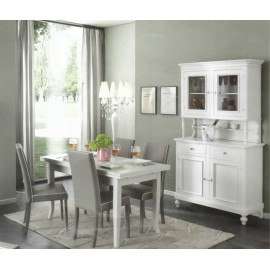 SALA COMPLETA COME FOTO LEGNO MASSELLO BOMBATA COLORE BIANCO VARI COLORI