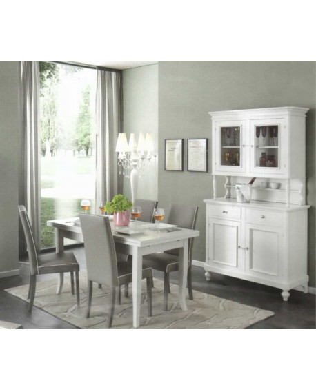 SALA COMPLETA COME FOTO LEGNO MASSELLO BOMBATA COLORE BIANCO VARI COLORI