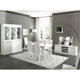 SALA COMPLETA COME FOTO LEGNO MASSELLO BOMBATA COLORE BIANCO VARI COLORI