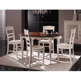 OVAL TISCH Allun. HOLZ BICOLORE - 140x110 VERSCHIEDENE FARBEN