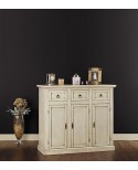 MÖBEL SCHRANK 3 DOORS 3 DRAWERS ANTIQUE IVORY LACKIERTE