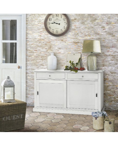 CREDENZA IN LEGNO ANTE SCORREVOLI COL BIANCO OPACO