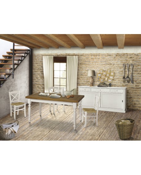 CREDENZA IN LEGNO ANTE SCORREVOLI COL BIANCO OPACO