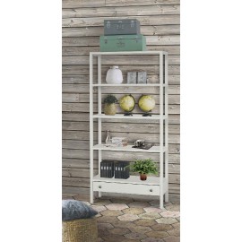 LIBRERIA MOBILETTO CON RIPIANI IN LEGNO BIANCO OPACO