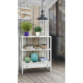 LIBRERIA MOBILETTO CON RIPIANI IN LEGNO BIANCO OPACO