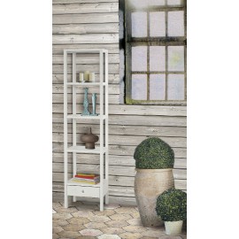 LIBRERIA MOBILETTO CON RIPIANI IN LEGNO BIANCO OPACO