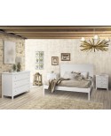 CAMA EN MADERA blanco mate