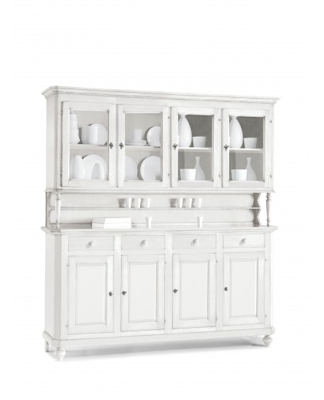 CREDENZA CRISTALLIERA IN LEGNO COLORE BIANCO OPACO