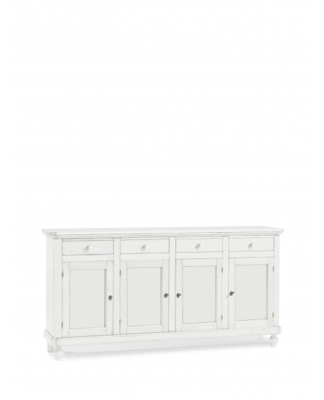 CREDENZA 4 VANI BASE NAPOLETANA IN LEGNO COLORE BIANCO OPACO