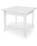 TAVOLO LEGNO QUADRATO ALLUNGABILE COL BIANCO OPACO