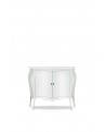 CREDENZA CREDENZINA BOMBATA IN LEGNO BIANCO OPACO
