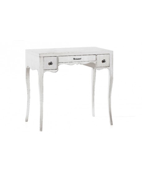 CONSOLLE SCRITTOIO IN LEGNO COL BIANCO OPACO