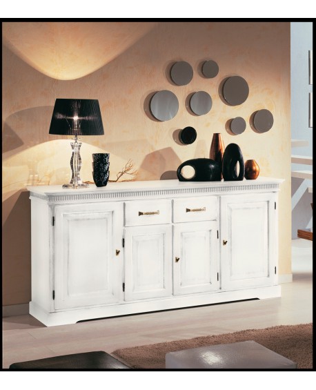CREDENZA CREDENZONE IN LEGNO BIANCO ANTICATO PROMOZIONE