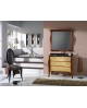 SALLE DE BAIN MEUBLE CABINET BOIS PEINT CRAFT DEUX TONS AVEC MIROIR