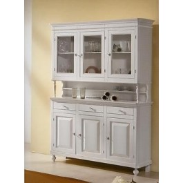 DRESSER HOLZ BASE + 3 ZIMMER PRÄSENTIEREN - CRISTALLIERA NAPOLETANA MATT WEISS