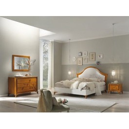 DOBLE MADERA SÓLIDA Cama tapizada COMO 'ESPEJO COMODINO