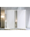 ARMADIO 2 ANTE SCORREVOLI CON SPECCHIO BIANCO COME FOTO LEGNO MASSELLO