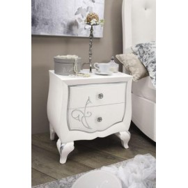 HOLZNachtTisch 2 Schubladen mit DIGNITY