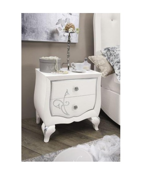 MADERA mesita de noche 2 cajones con dignidad