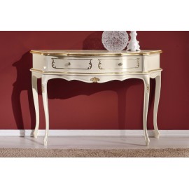 CONSOLLE 1 CASSETTO LEGNO MASSELLO LACCATO BIANCO