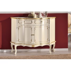 CREDENZA 2 PORTE 1 CASSETTO LEGNO MASSELLO LACCATO BIANCO