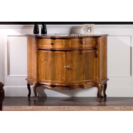 CREDENZA 2 PORTE 1 CASSETTO LEGNO MASSELLO CON INTARSIO