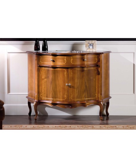 CREDENZA 2 PORTE 1 CASSETTO LEGNO MASSELLO CON INTARSIO