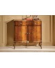 CREDENZA 2 PORTE 4 CASSETTI LEGNO MASSELLO CON INTARSIO COLORE NOCE