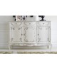 CREDENZA 3 PORTE 3 CASSETTI LEGNO MASSELLO CON INTARSIO LACCATO BIANCO