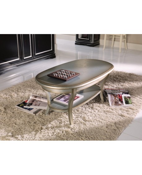 SALON BOIS TABLE OVALE