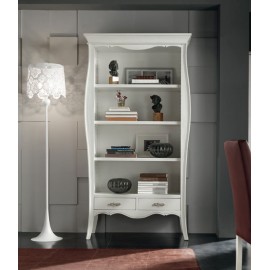 BIBLIOTECA sagomata GLOSS WHITE cajón de madera SOLID L 106 H 204 P 47