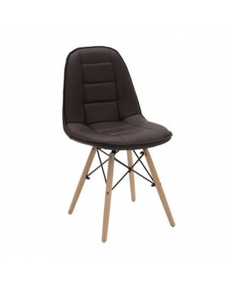 ESTRUCTURA silla marrón madera de cuero