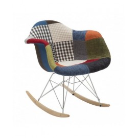 SILLA DE OSCILACIÓN remiendo de la tela ESTRUCTURA DE MADERA