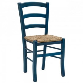 SEDIA BLU CON FONDINO IN PAGLIA