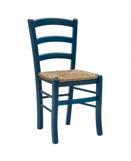 SEDIA BLU CON FONDINO IN PAGLIA