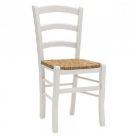 SEDIA BIANCA CON FONDINO IN PAGLIA