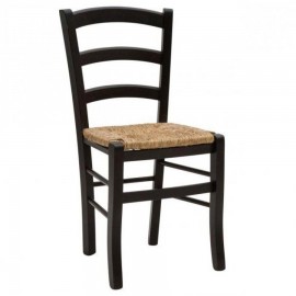 SEDIA NERA CON FONDINO IN PAGLIA