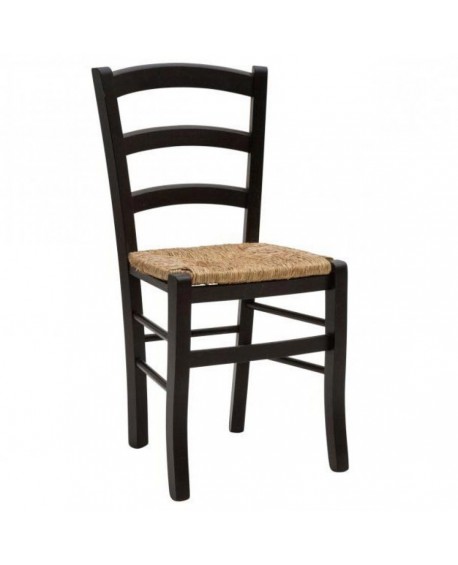 SEDIA NERA CON FONDINO IN PAGLIA