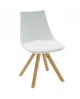 SEDIA BIANCA IN POLIPROPILENE SEDUTA ECOP STRUTTURA LEGNO