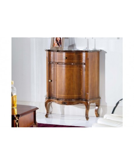 Armario 1 puerta de madera 1 cajón con INLAY