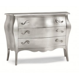 Nachtstuhl ‚Holz CASSETTIERA bombato Silver Leaf L 100 P 42 H 85