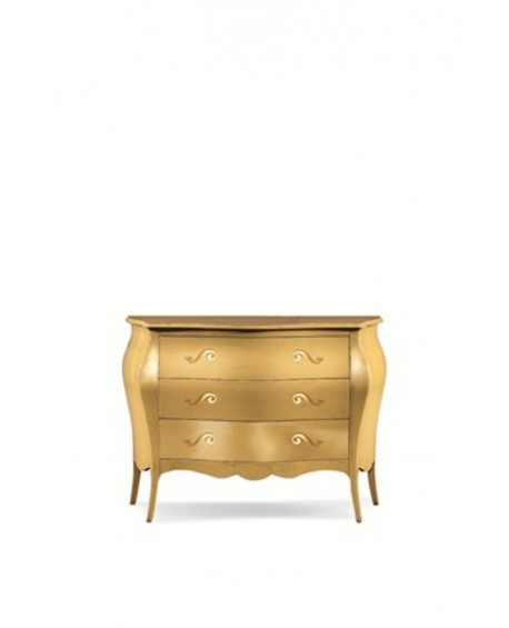 MÖBEL Nachtstuhl ‚CASSETTIERA bombato Blattgold