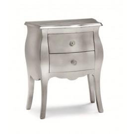 Holz NACHTTISCH bombato Silberblatt L 49 P 29 H 61