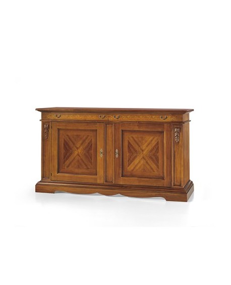 Armario X ROOM BELIEF Taraceado BASSANO MADERA SÓLIDA 2 PUERTA 2 CAJÓN